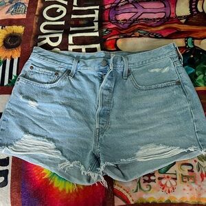 Levi's Light Blue Distressed Jean Shorts New condition